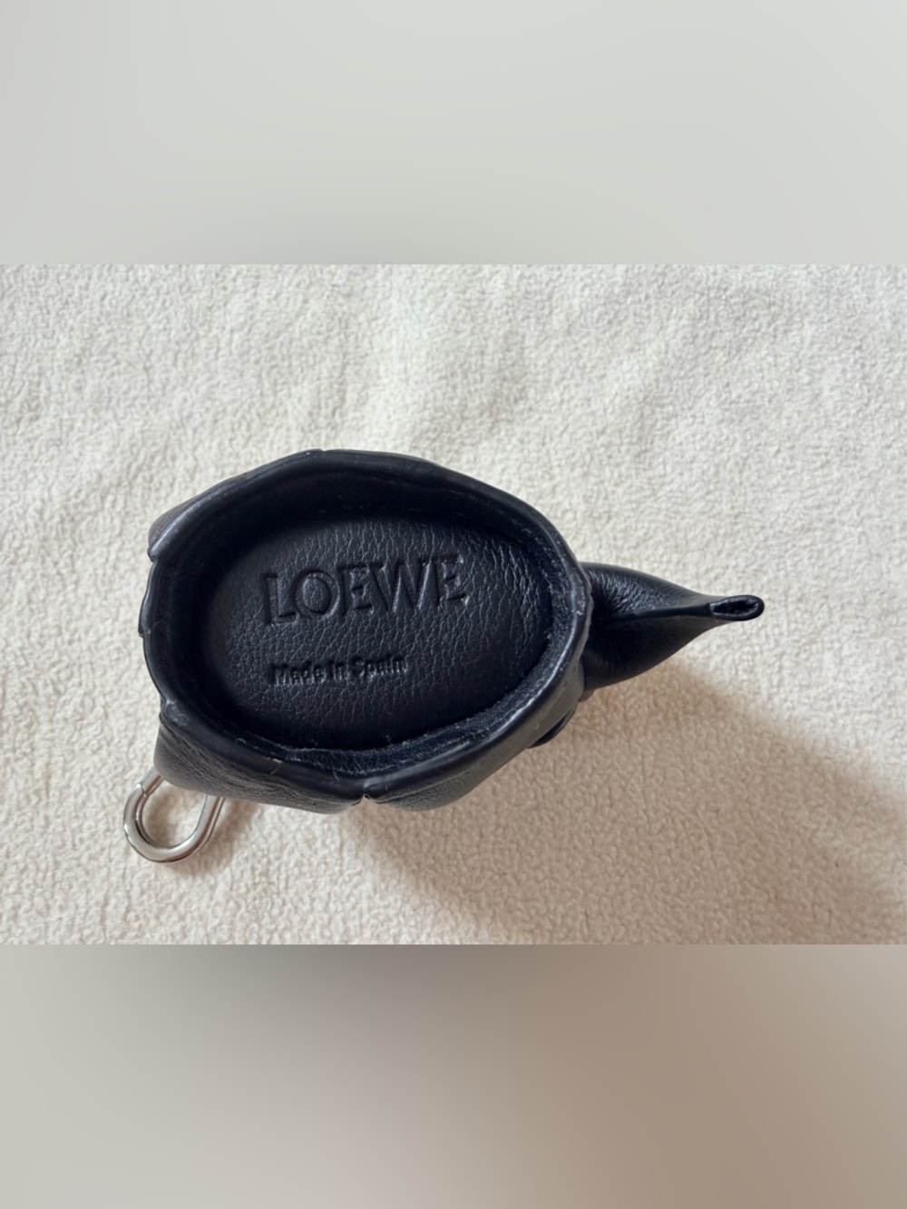 Loewe Black Leather Elephant Charm Keyring - Picture 3 of 5